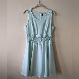 Floral cutout skater dress